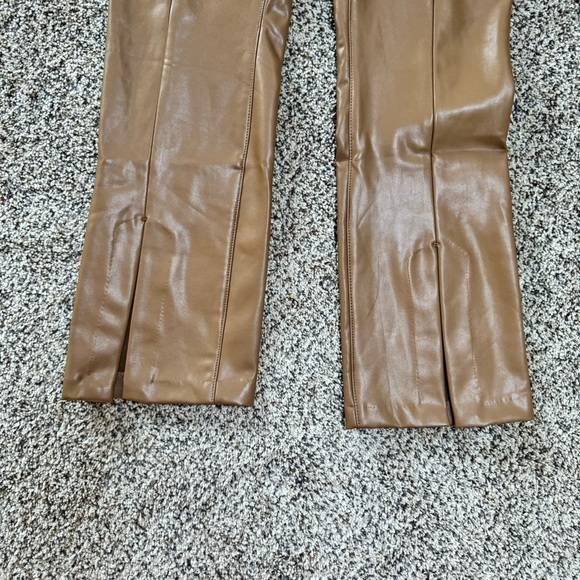 Abercrombie & Fitch Vegan Leather The Skinny Ultra High Split Hem Rise Pants - Picture 3 of 7